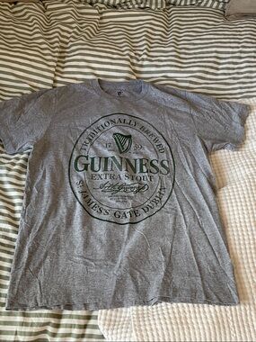 Guinness Gray Short Sleeve Tee with Green Brewery Crest